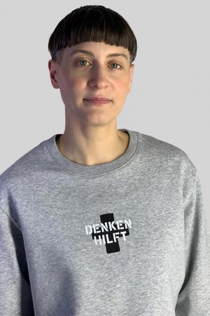 Denken hilft Sweater von Elternhaus in hellgrau
